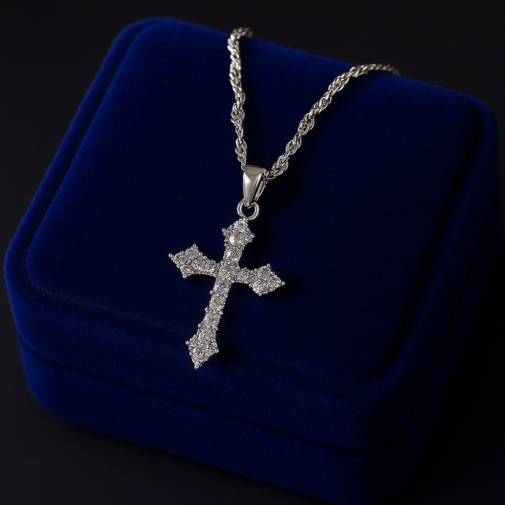 Collier Croix Argentée — Lumière Spirituelle & Protection Intérieure