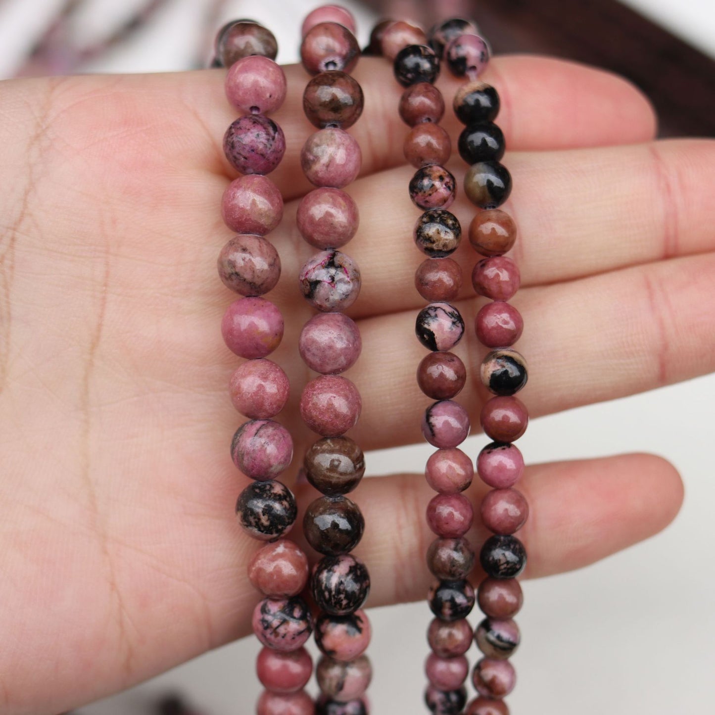 Bracelet Harmonie Rhodonite Rose — Guérison & Énergie du Cœur