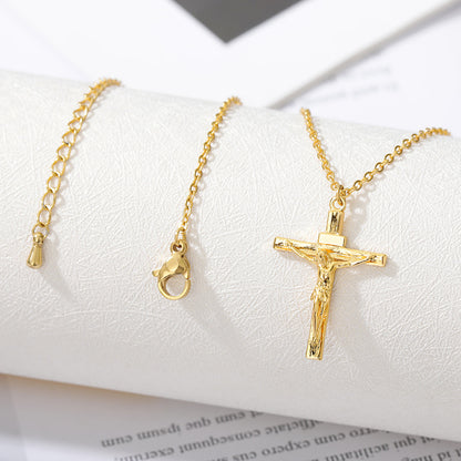 Collier Croix Crucifix Doré — Foi, Lumière & Protection Sacrée
