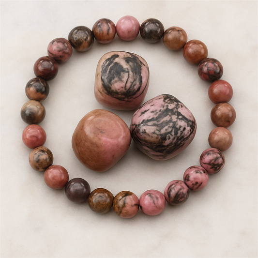 Bracelet Harmonie Rhodonite Rose — Guérison & Énergie du Cœur